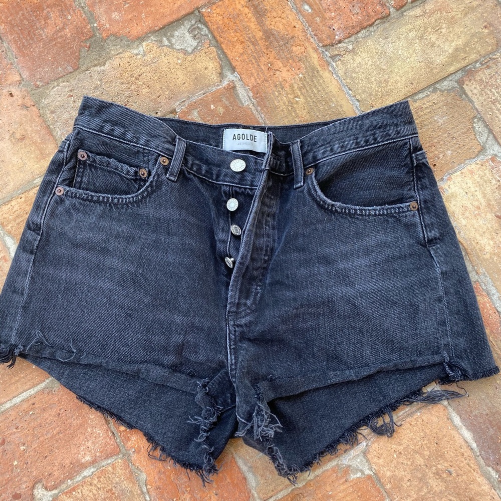 AGolde Black Denim Shorts